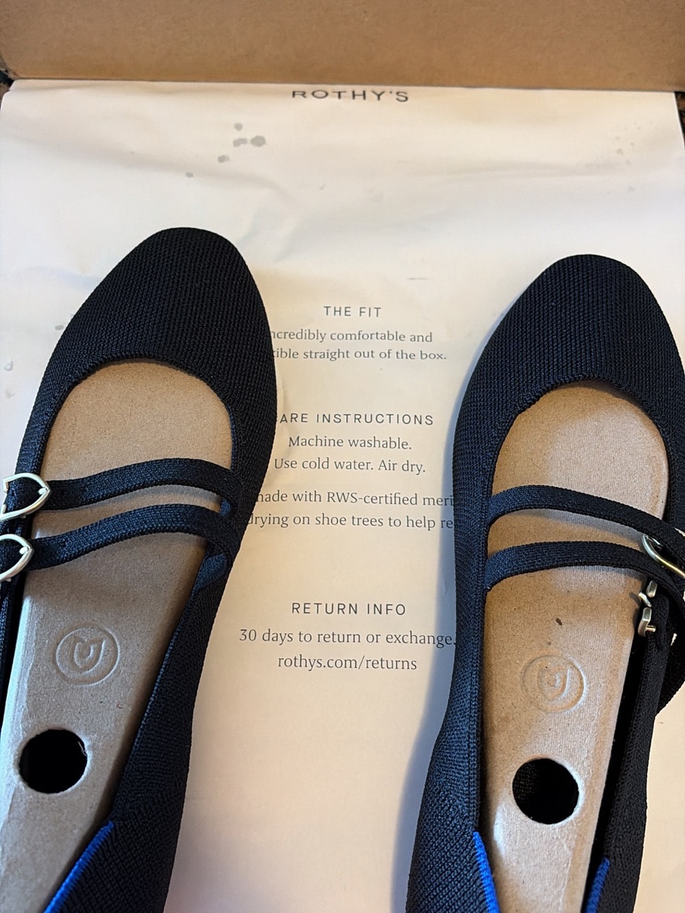 Rothy's Black Double-Strap Mary Jane Flats